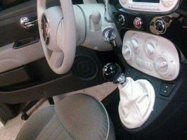 Cuffia leva cambio Fiat nuova 500 vera pelle bianca