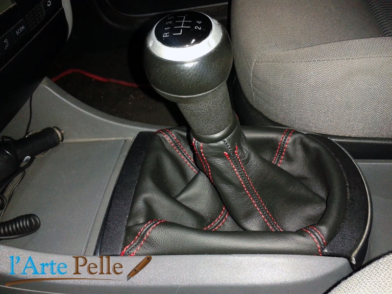 Cuffia leva cambio Seat Ibiza 6L vera pelle nera