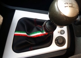 cuffia leva cambio Alfa Romeo 156 2° serie vera pelle nera + tri