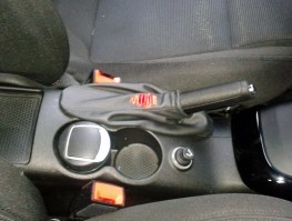 Cuffia leva freno Alfa Romeo Giulietta vera pelle nera+ricamo ro