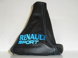 renault Clio cuffia cambio con ricamo azzurro